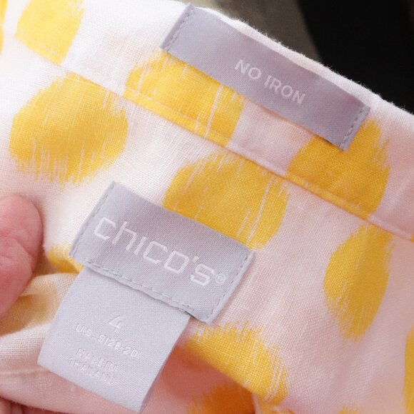 Chicos | No Iron Long Sleeve Linen Top 4 / 20 - Picture 5 of 6